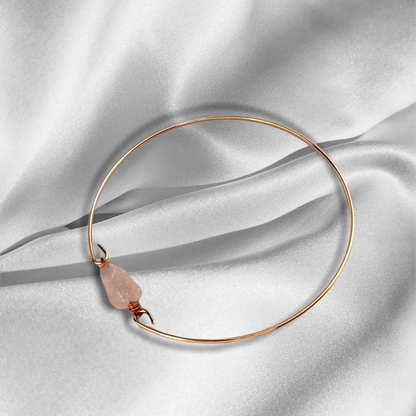 Rose Quartz Bangle - Rosegold guldpläterade minimalistiska ädelsten smycken - retars 51