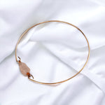 Rose Quartz Bangle - Rosegold guldpläterade minimalistiska ädelsten smycken - retars 51